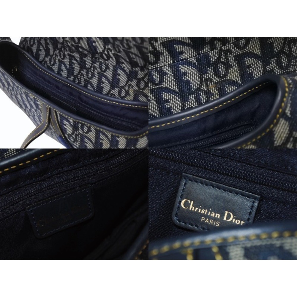 Christian Dior Trotter Saddle Bag Navy Blue Galliano - Picture 10 of 10
